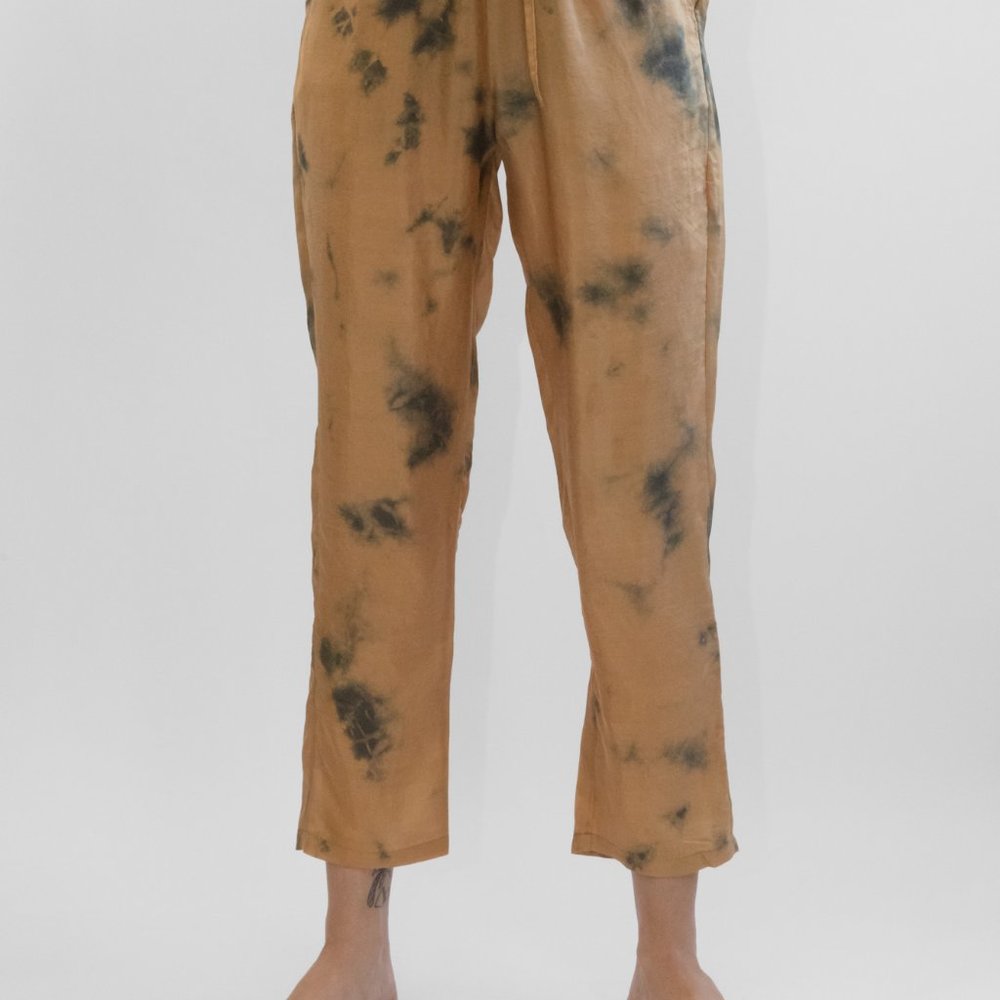 Mes Demoiselles Silk Drawstring Pants- Ochre